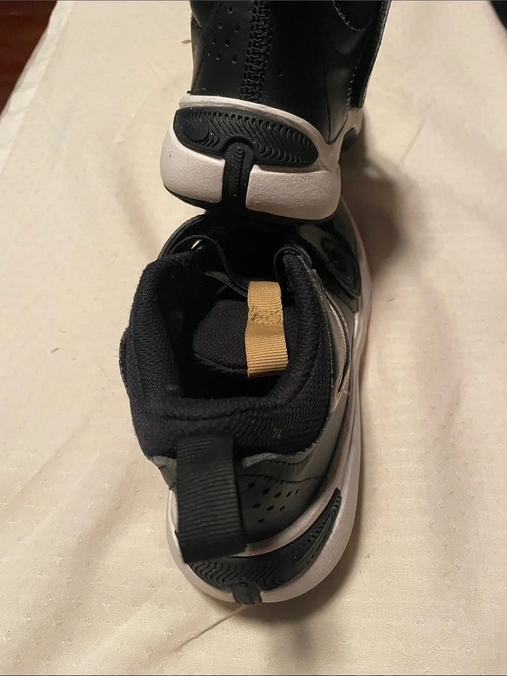 Kids Black and Gold Basketball Sneakers